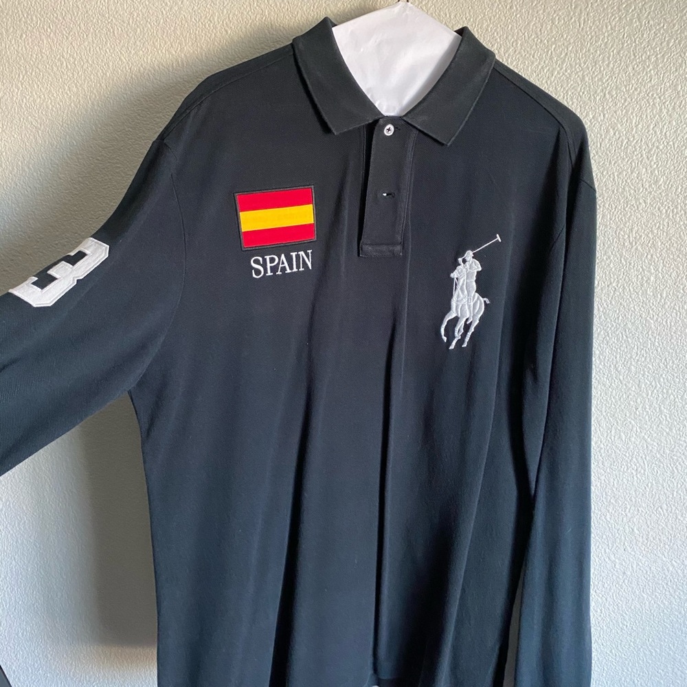 Black Spain long sleeve polo from Ralph Lauren